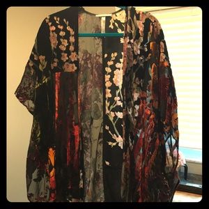 Velvet and sheer kimono from Anthropologie